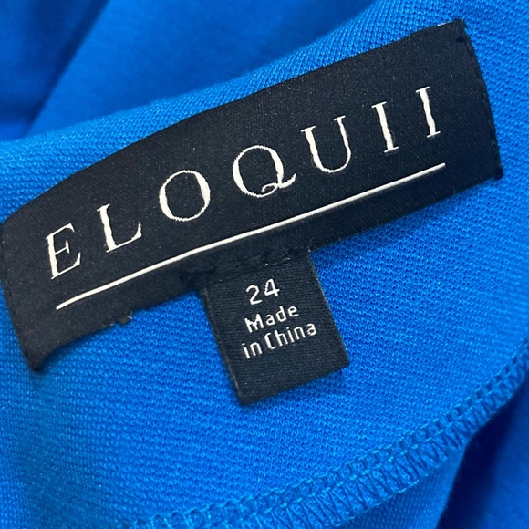 Eloquii Sz 24 NWT electric blue basic fitted stretch sheath twist front dress - Picture 7 of 10